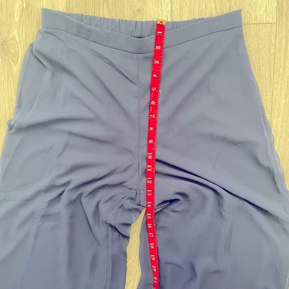 Chaus Mesh Palazzo Pants Stylish Fancy Dark Blue Navy - Picture 10 of 10